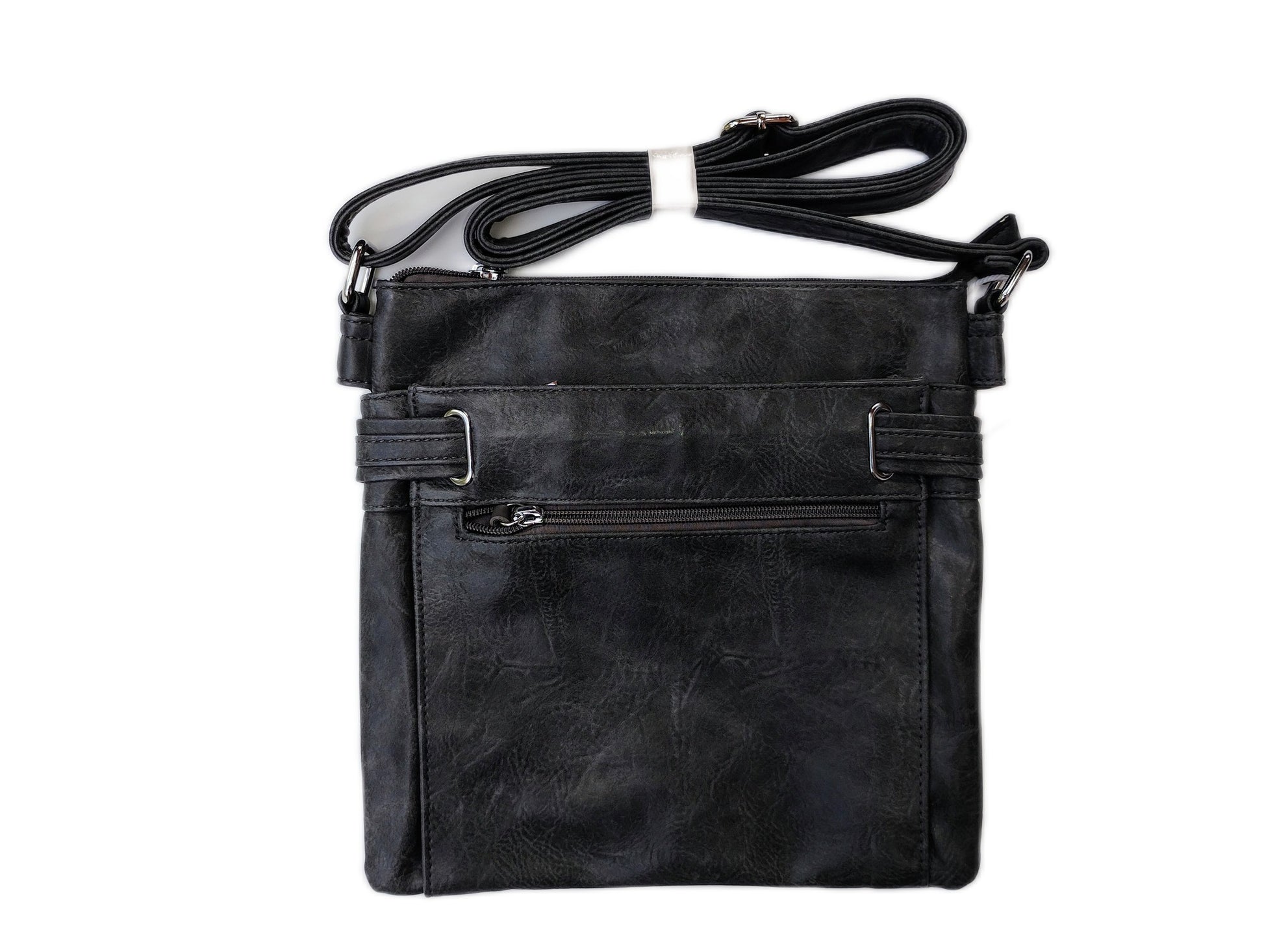 Long and Son. Women's Crossbody Shoulder Bag with adjustable strap. Colour Dark Grey.